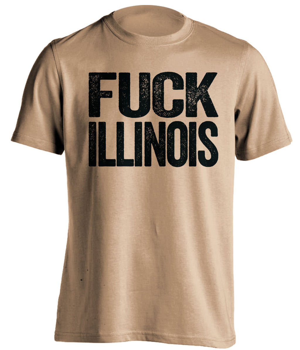 Fuck Illinois Statement tee Uncensored Old Gold Shirt for Purdue Boilermakers Fans by Beef Shirts