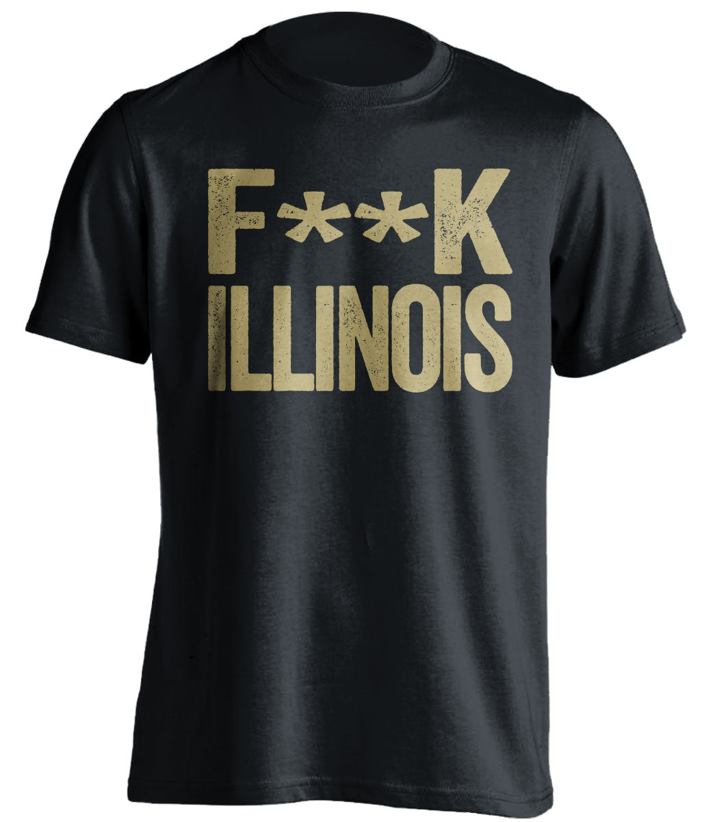 Fuck Illinois Statement tee Censored Black Shirt for Purdue Boilermakers Fans by Beef Shirts