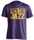 Fuck the Rockets Uncensored Purple Haters Tee for Utah Jazz Fans Shirt by Beef Shirts