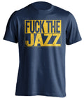 Fuck the Jazz Uncensored Navy Box Logo Shirt for Denver Nuggets Fans by Beef Shirts