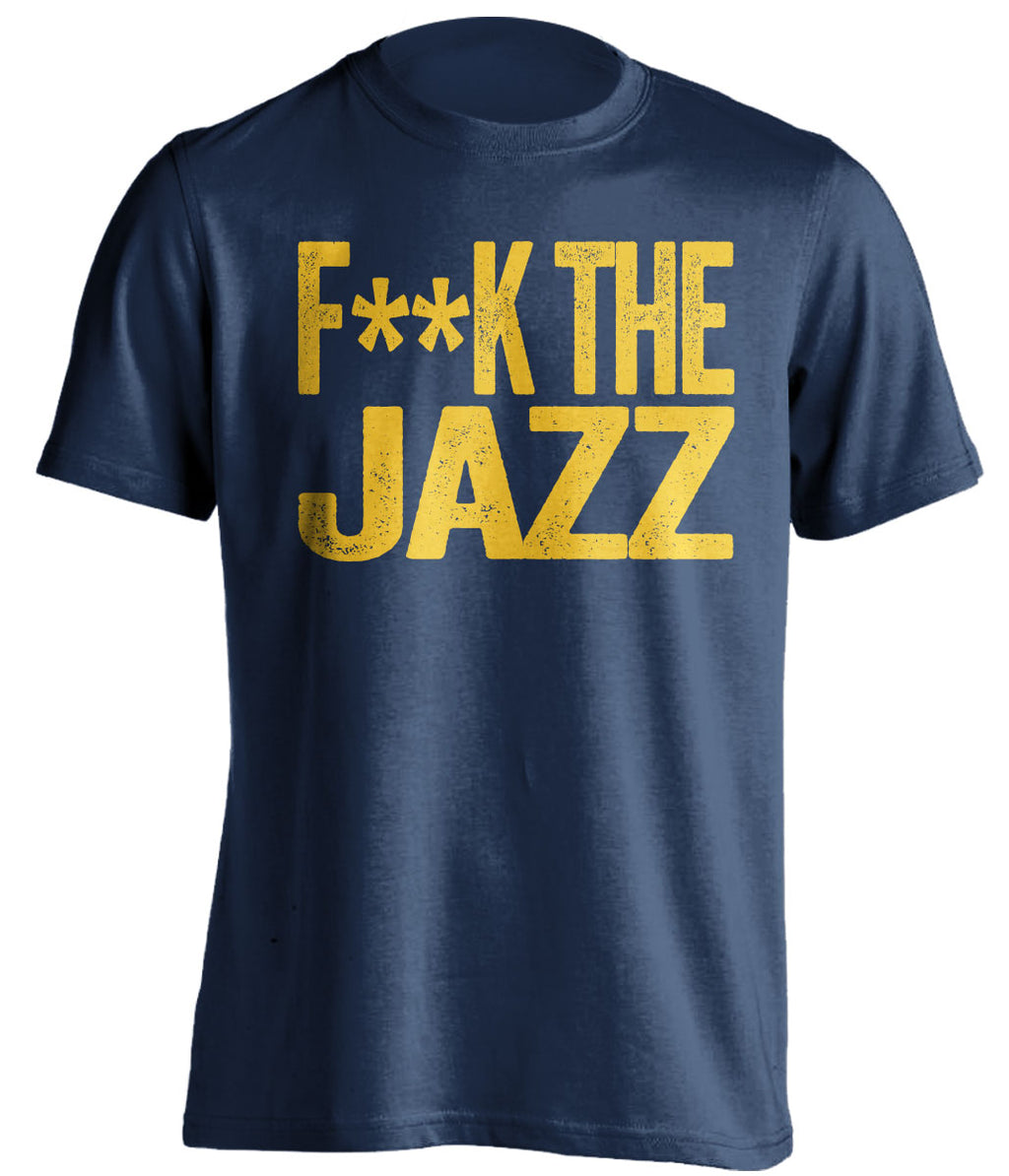 Fuck the Jazz Censored Navy Statement Tee for Denver Nuggets Fans by Beef Shirts