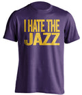 I Hate the Rockets purple statement shirt for Utah Jazz Fans haters tee by Beef Shirts