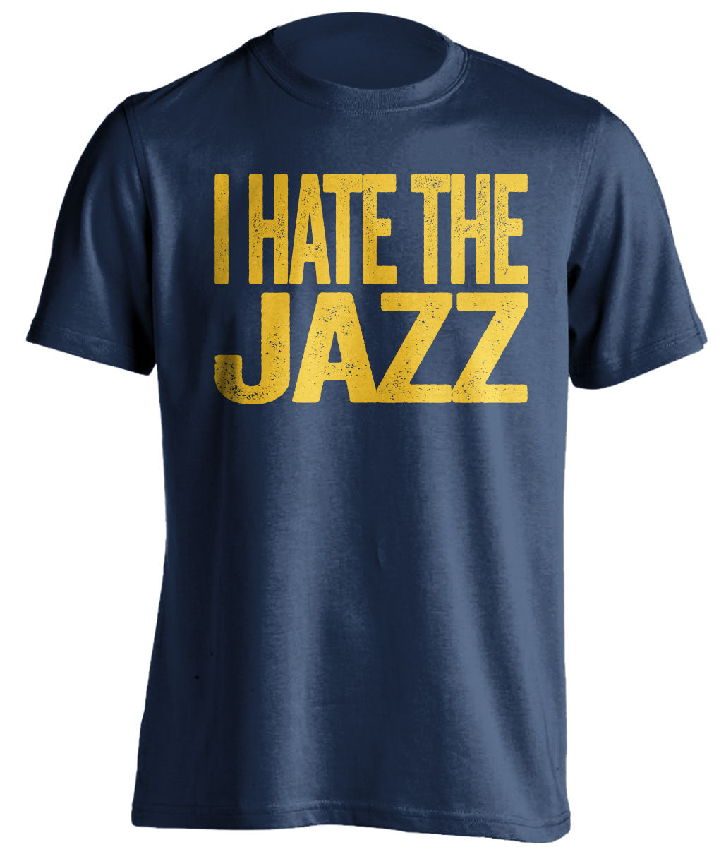 I Hate the Rockets navy statement shirt for Utah Jazz Fans haters tee by Beef Shirts