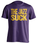 The Rockets Suck purple statement shirt for Utah Jazz Fans haters game night tee by Beef Shirts