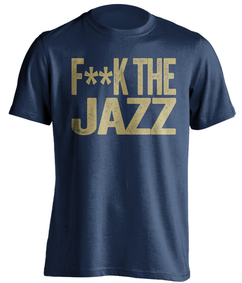 Fuck the Jazz Censored Navy Statement Tee for New Orleans Pelicans Fans by Beef Shirts