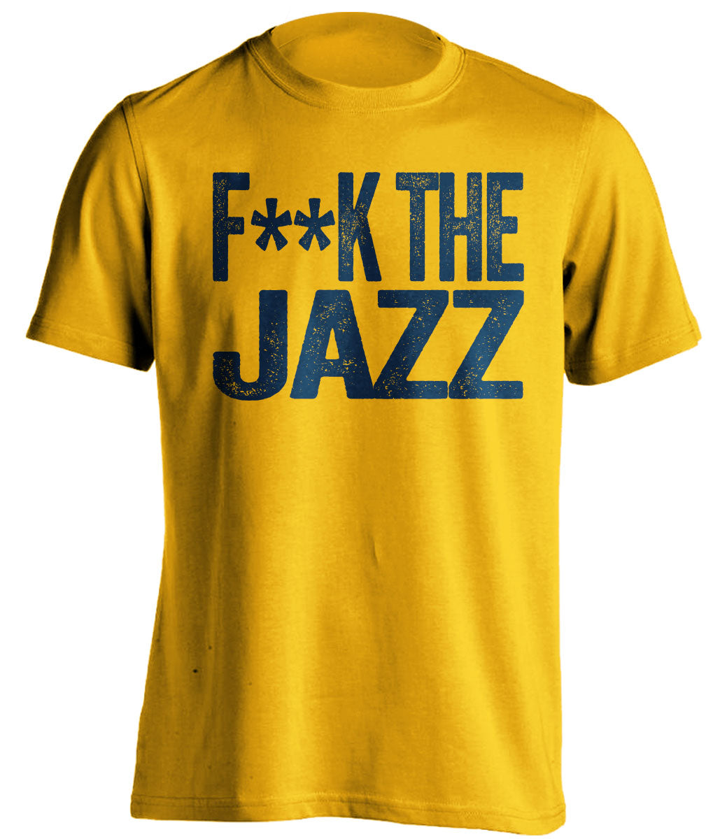 Fuck the Jazz Censored Gold Statement Tee for Denver Nuggets Fans by Beef Shirts