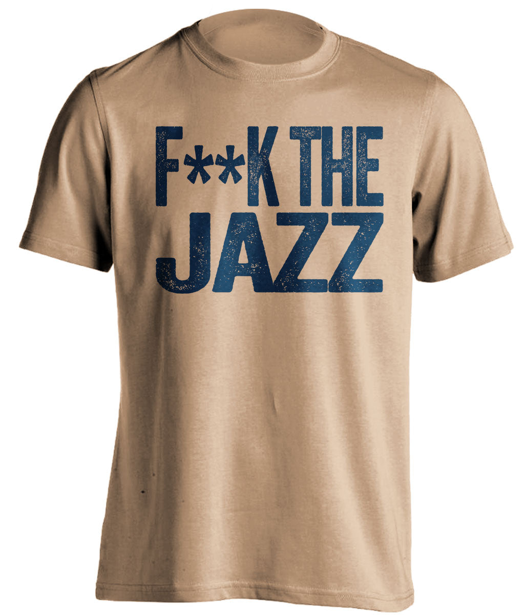 Fuck the Jazz Censored Old Gold Statement Tee for New Orleans Pelicans Fans by Beef Shirts