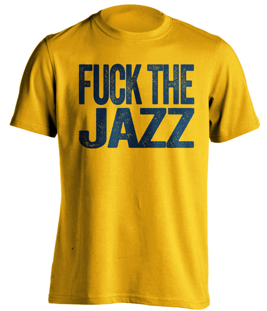 Fuck the Jazz Uncensored Gold Statement Tee for Denver Nuggets Fans by Beef Shirts