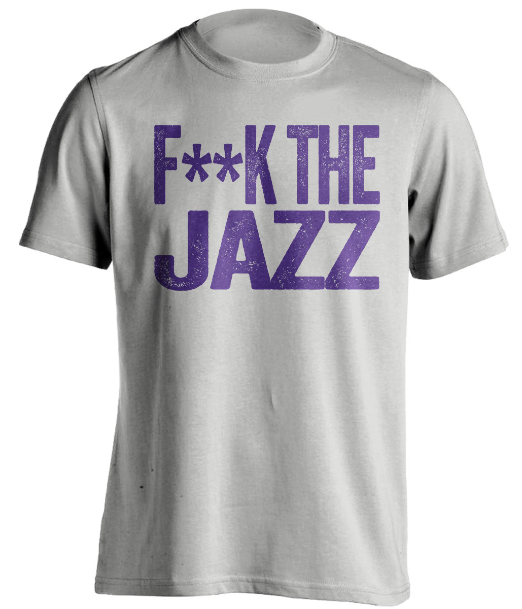 Fuck the Rockets Censored Grey Statement Tee for Utah Jazz Fans Shirt by Beef Shirts