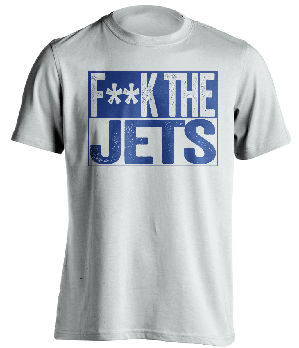 Fuck the Jets Censored White Shirt for New York Giants Fans Box Logo Tee by Beef Shirts