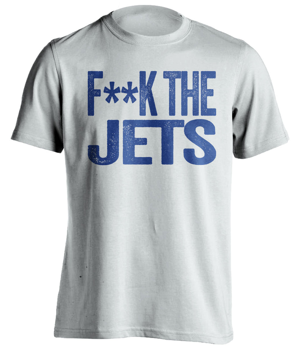 Fuck the Jets Censored White Statement Tee for New York Giants Fans by Beef Shirts