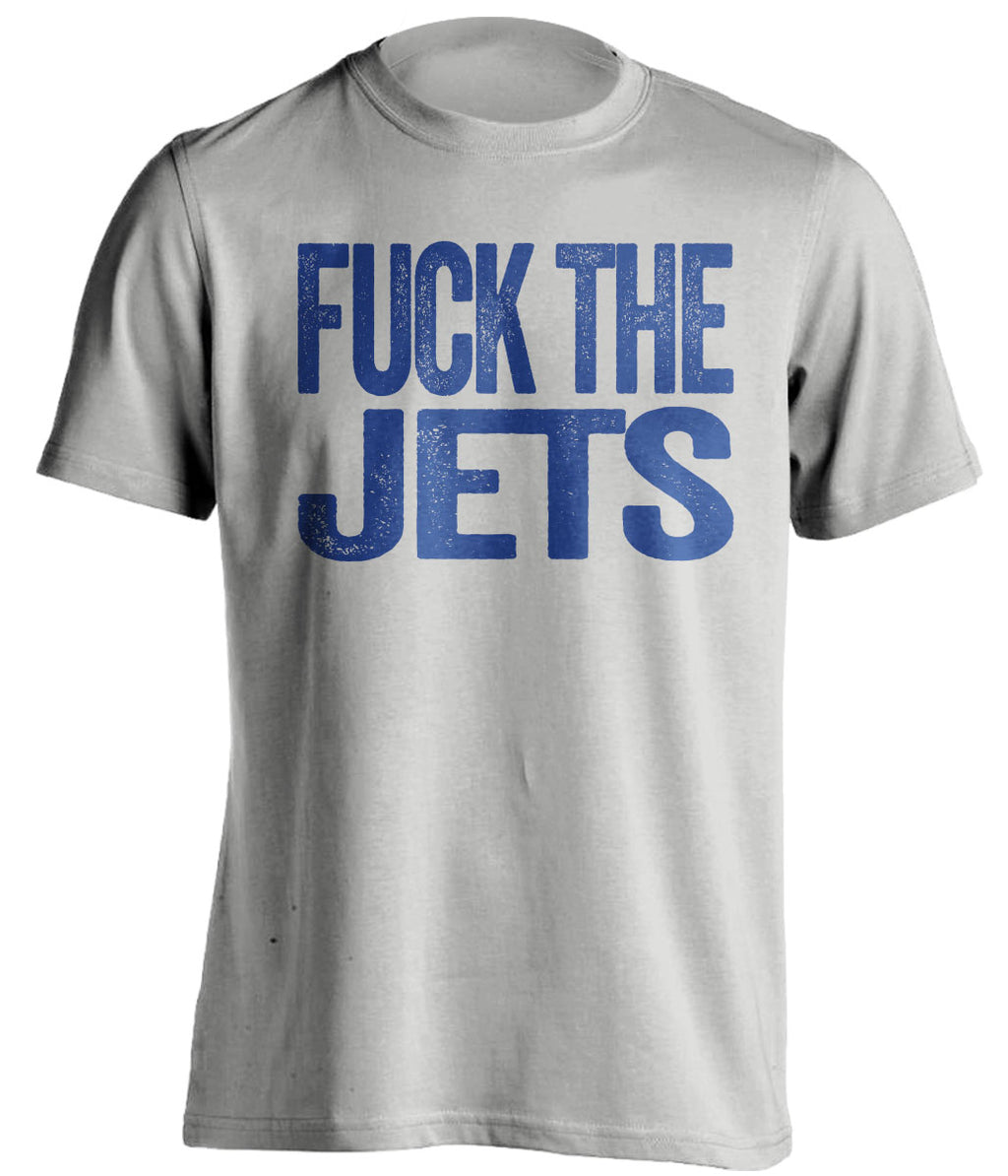Fuck the Jets Uncensored Grey Statement Tee for New York Giants Fans by Beef Shirts