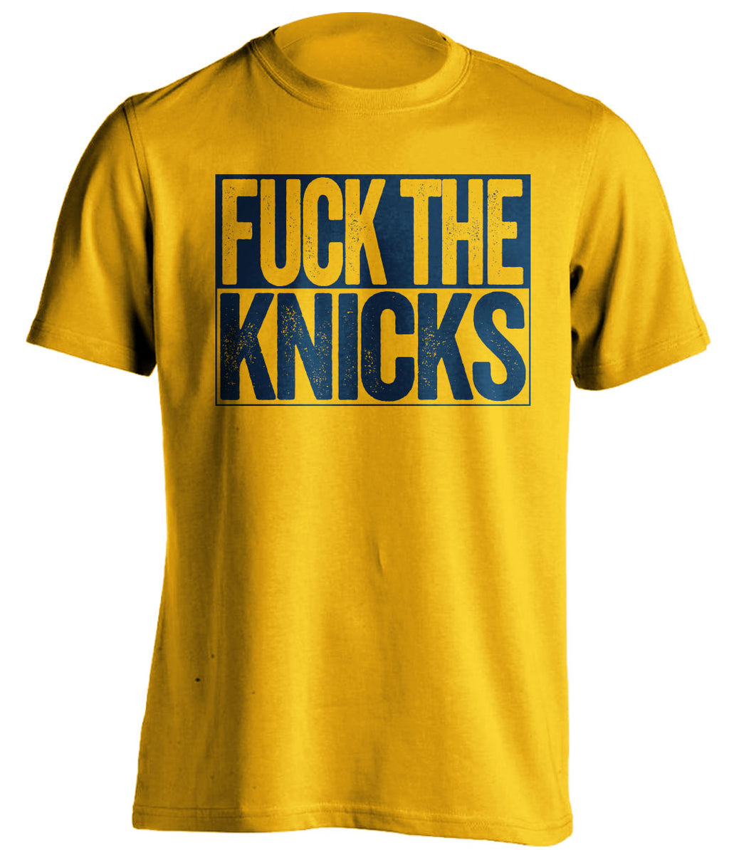 Fuck the Knicks Uncensored Haters Gold Tee for an Indiana Pacers Fan Shirt by Beef Shirts