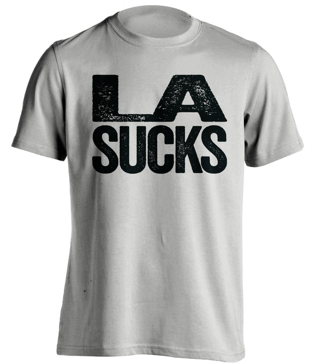 Light Grey LA Sucks shirt for San Antonio Spurs fans | rivalry statement tee by Beef Shirts