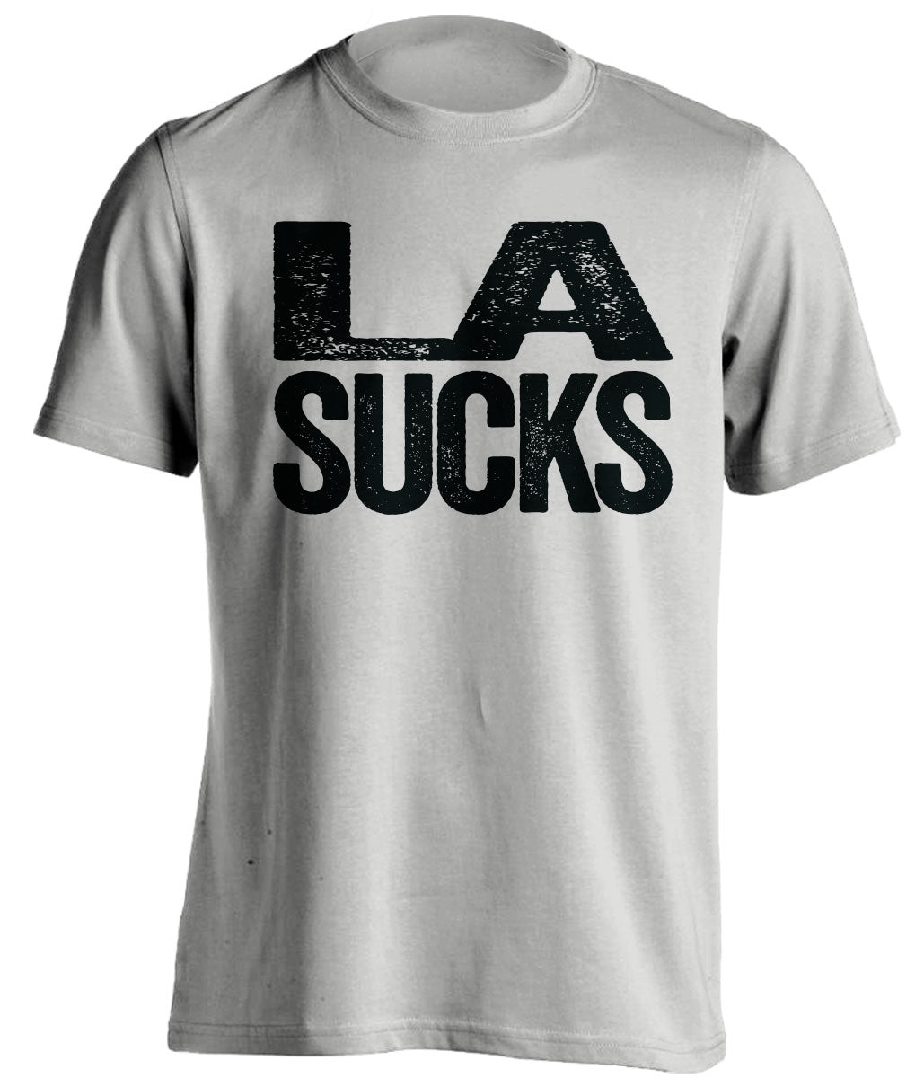 Light Grey LA Sucks shirt for San Antonio Spurs fans | rivalry statement tee by Beef Shirts