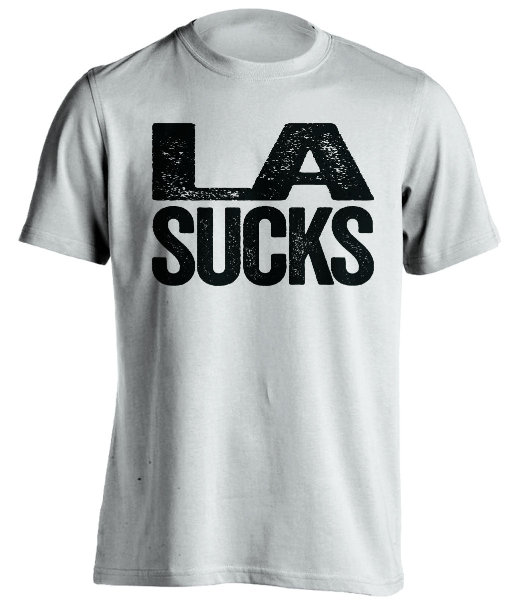 White LA Sucks shirt for San Antonio Spurs fans | rivalry statement tee by Beef Shirts