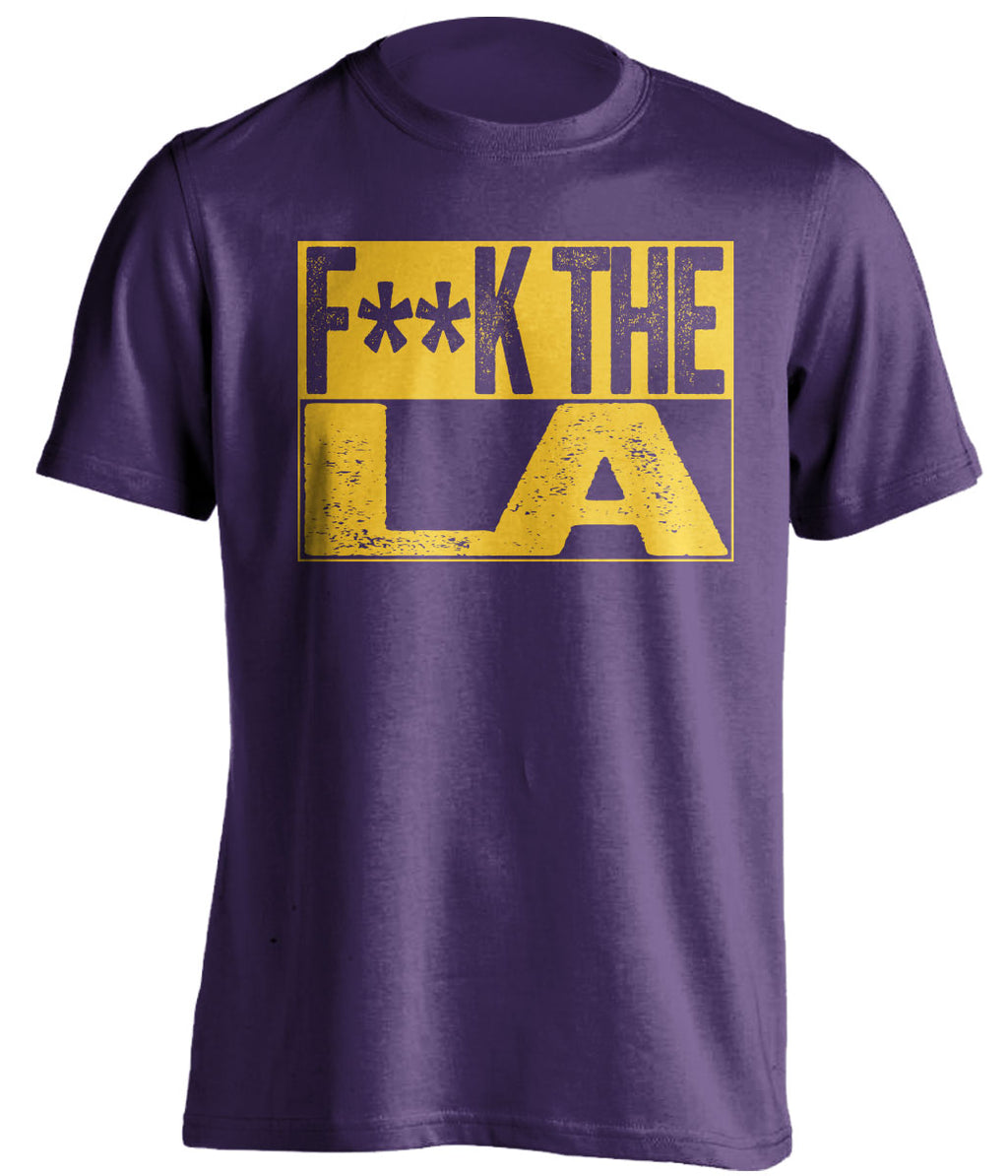 Fuck LA Censored Purple Box Logo Shirt for Utah Jazz Fans by Beef Shirts