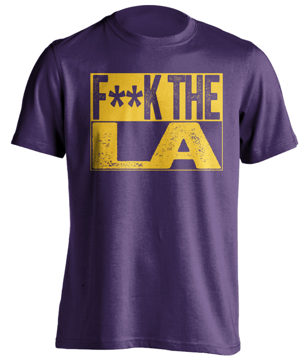Fuck LA Censored Purple Box Logo Shirt for Utah Jazz Fans by Beef Shirts