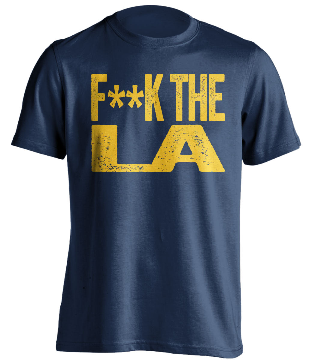 Fuck LA Statement Tee Censored Navy Shirt for Utah Jazz Fans by Beef Shirts