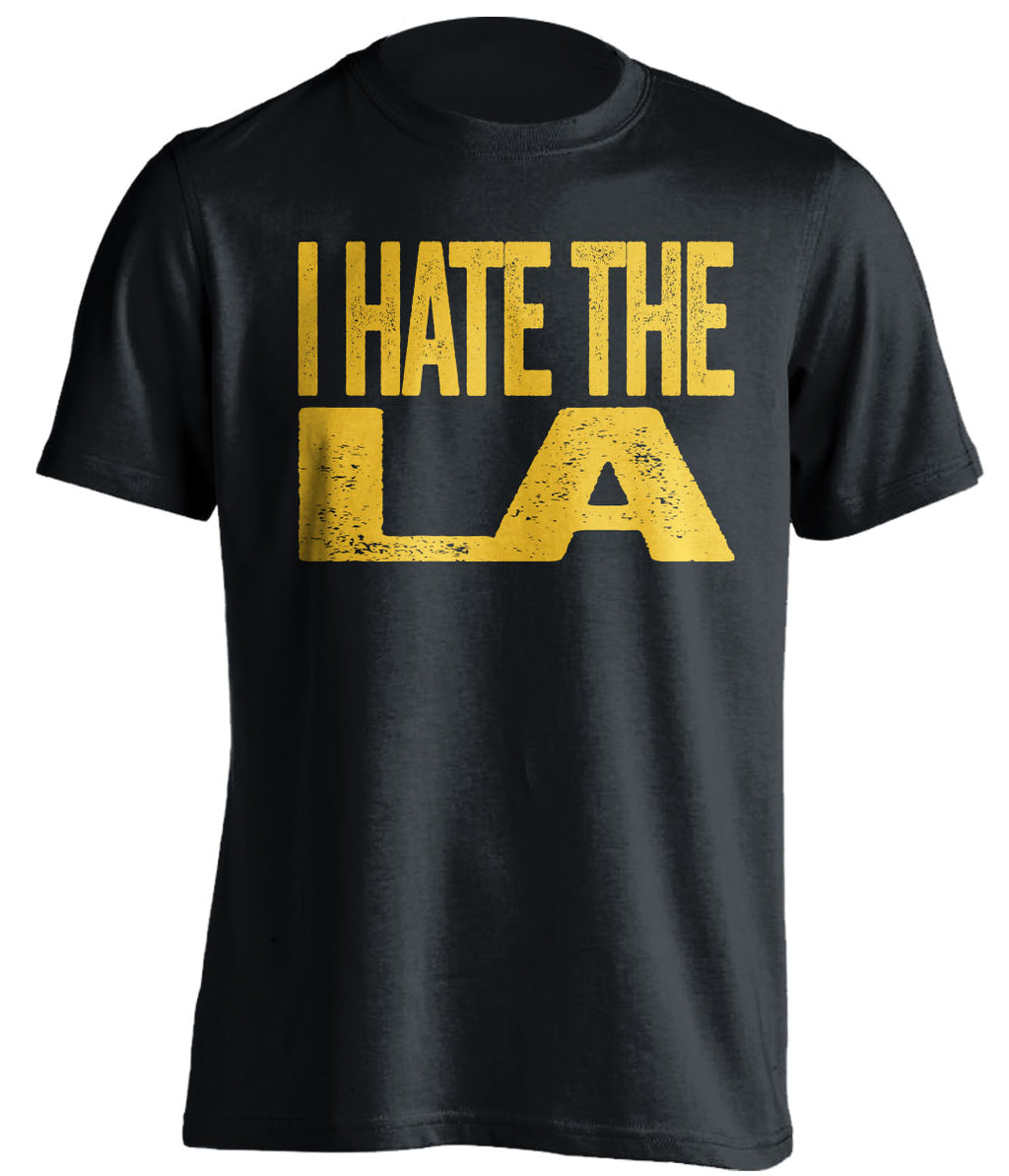 I Hate LA black statement shirt for Utah Jazz Fans gameday haters tee by Beef Shirts