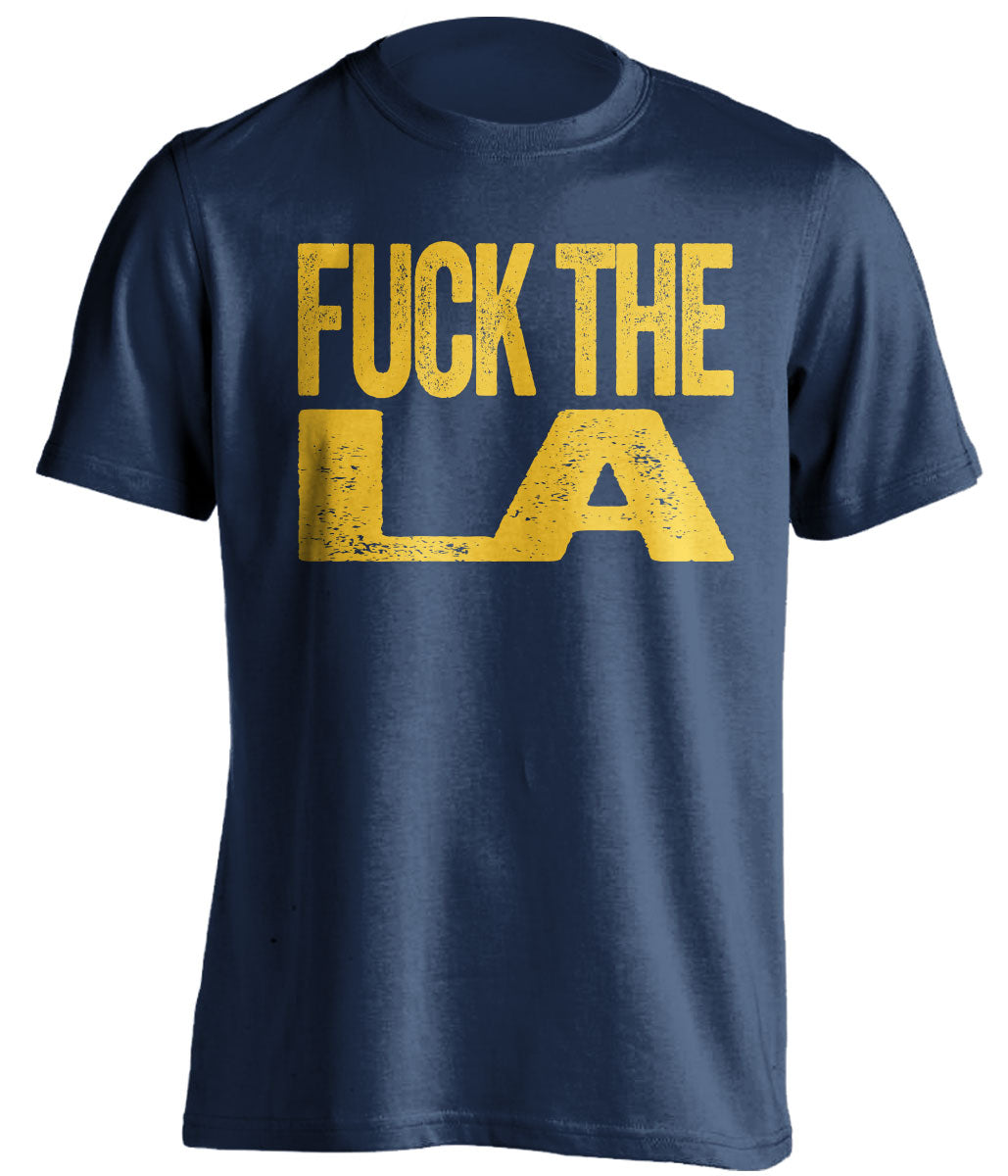 Fuck LA Statement Tee Uncensored Navy Shirt for Utah Jazz Fans by Beef Shirts