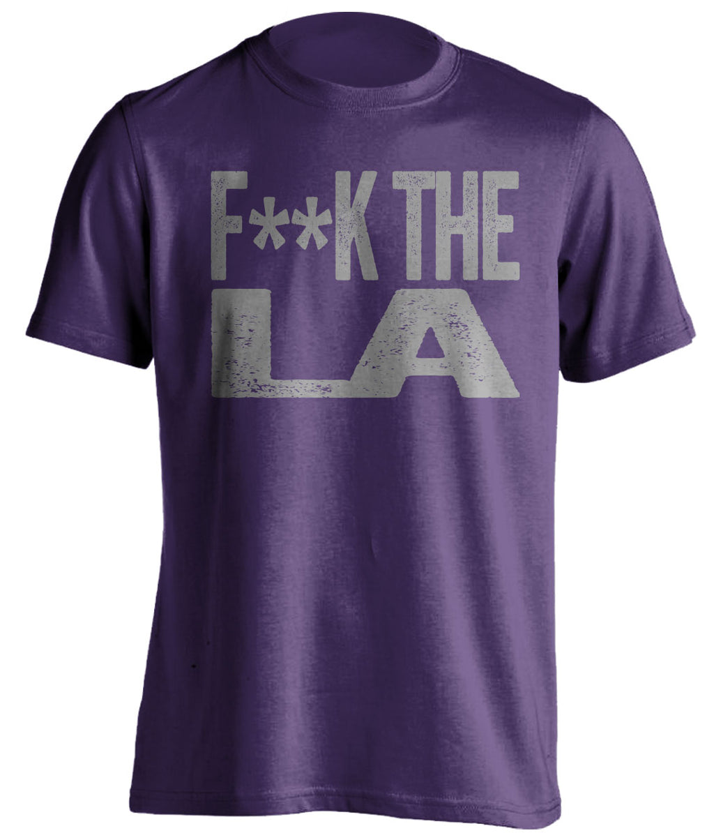 Purple Fuck LA statement tee for Sacramento Kings fans | censored rivalry shirt by Beef Shirts