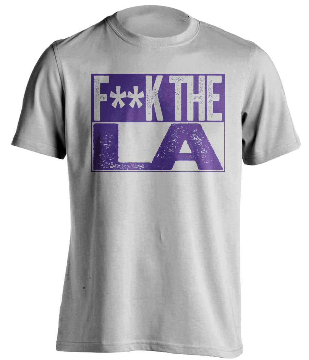Fuck LA Censored Grey Box Logo Shirt for Utah Jazz Fans by Beef Shirts