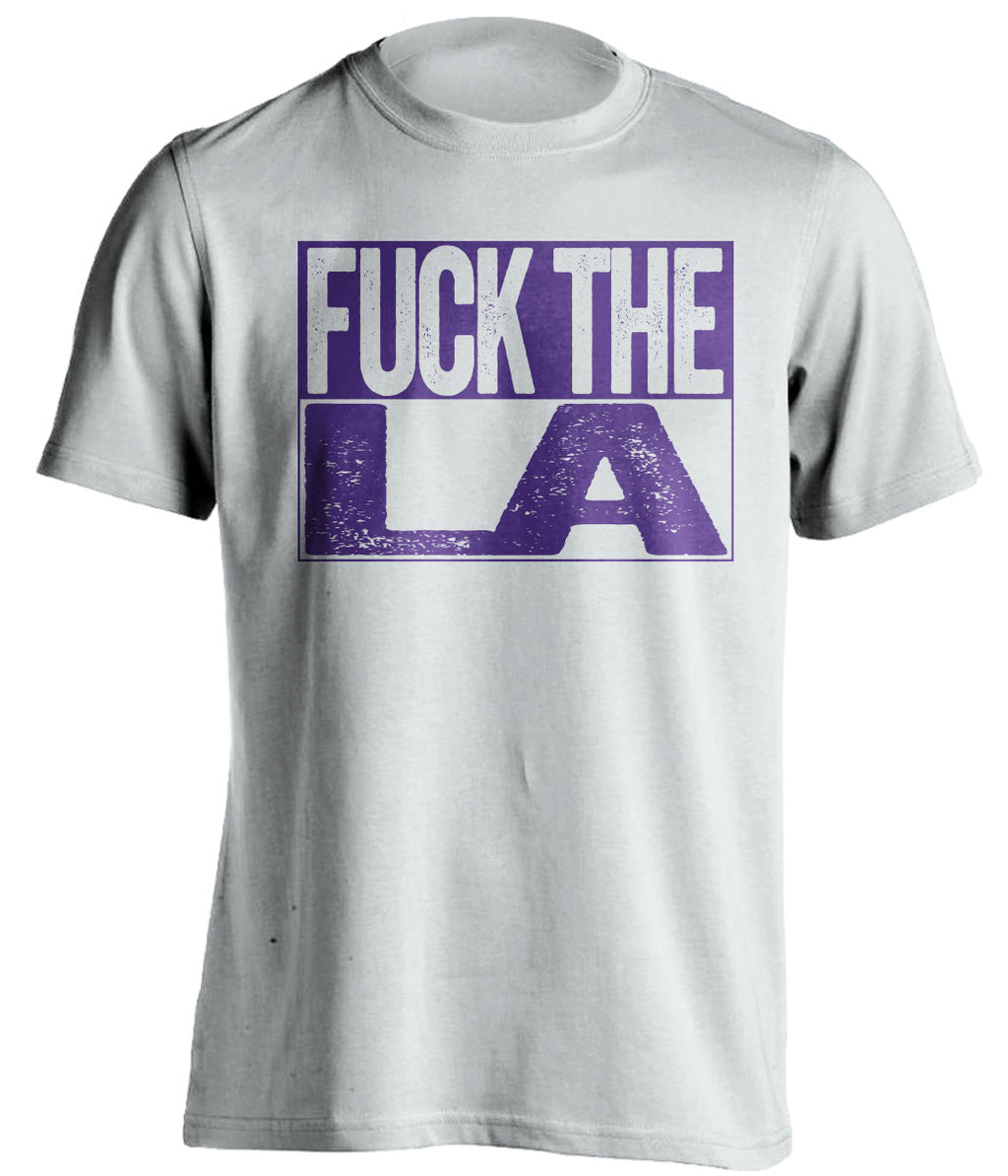 Fuck LA Uncensored White Box Logo Shirt for Utah Jazz Fans by Beef Shirts