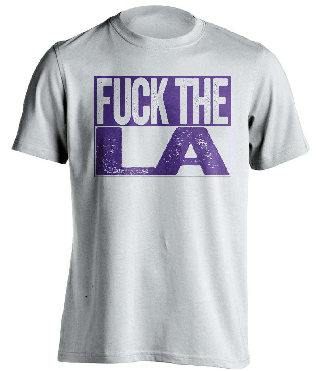 Fuck LA Uncensored White Box Logo Shirt for Utah Jazz Fans by Beef Shirts