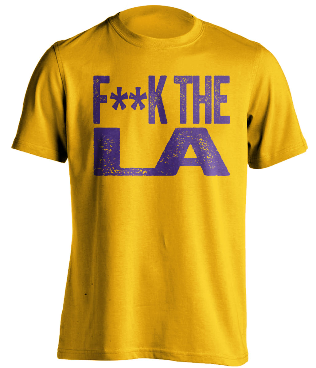 Fuck LA Statement Tee Censored Gold Shirt for Utah Jazz Fans by Beef Shirts