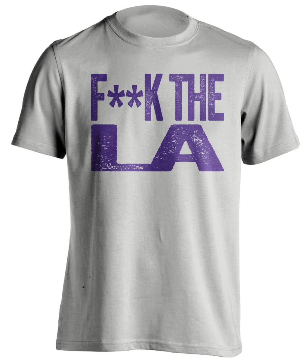 Fuck LA Statement Tee Censored Grey Shirt for Utah Jazz Fans by Beef Shirts