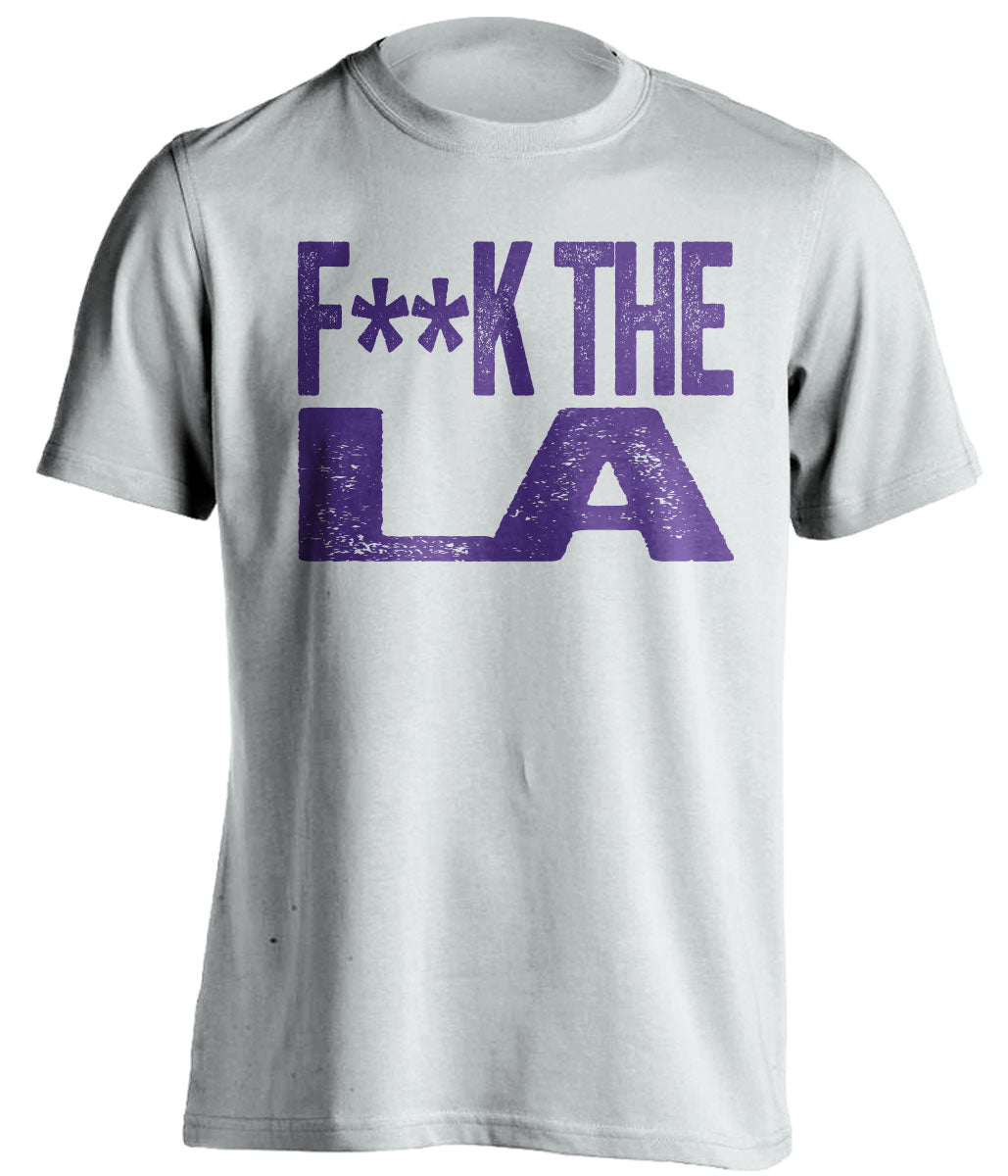 Fuck LA Statement Tee Censored White Shirt for Utah Jazz Fans by Beef Shirts