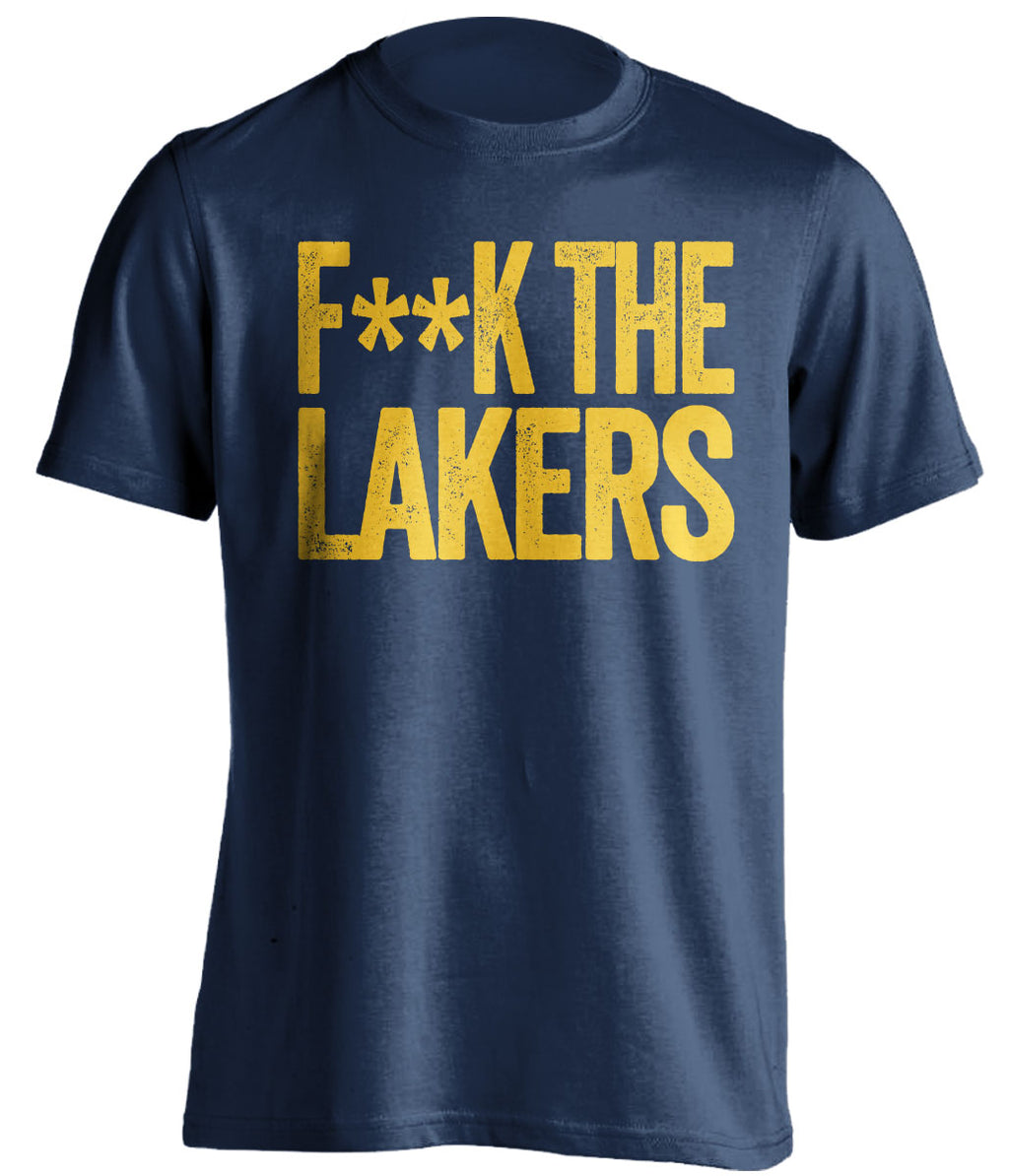 Fuck the Lakers Censored Navy Statement Tee for Denver Nuggets Fans by Beef Shirts