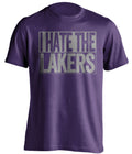 I Hate the Lakers purple box logo haters tee for Sacramento Kings Fans by Beef Shirts
