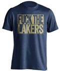 Fuck the Lakers Uncensored Navy Box Logo Shirt for New Orleans Pelicans Fans by Beef Shirts
