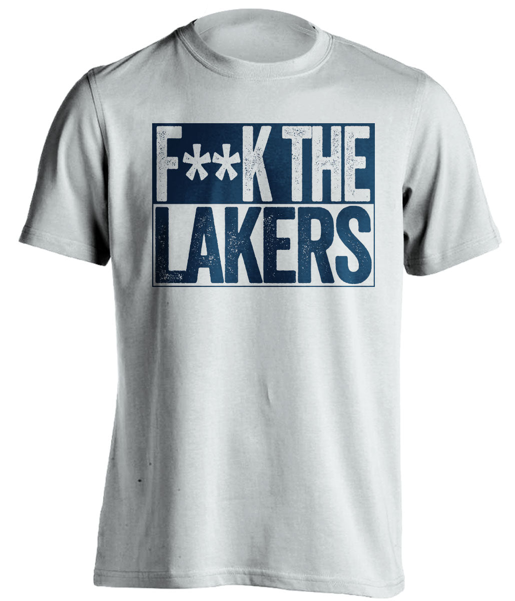Fuck the Lakers Censored White Box Logo Shirt for New Orleans Pelicans Fans by Beef Shirts