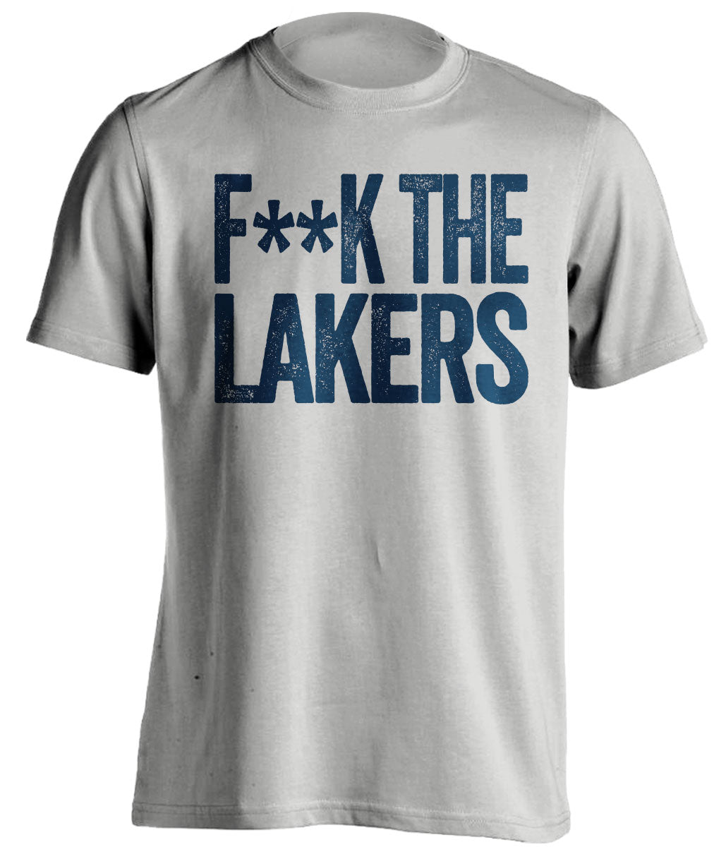 Fuck the Lakers Censored Grey Statement Tee for New Orleans Pelicans Fans by Beef Shirts