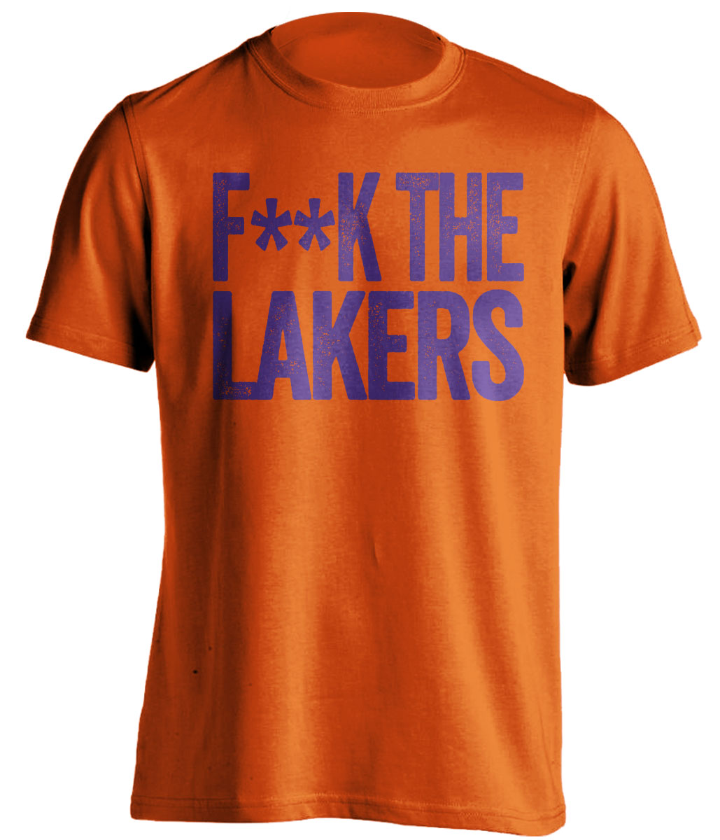 Fuck the Lakers Censored Orange Statement Tee for Phoenix Suns Fans by Beef Shirts
