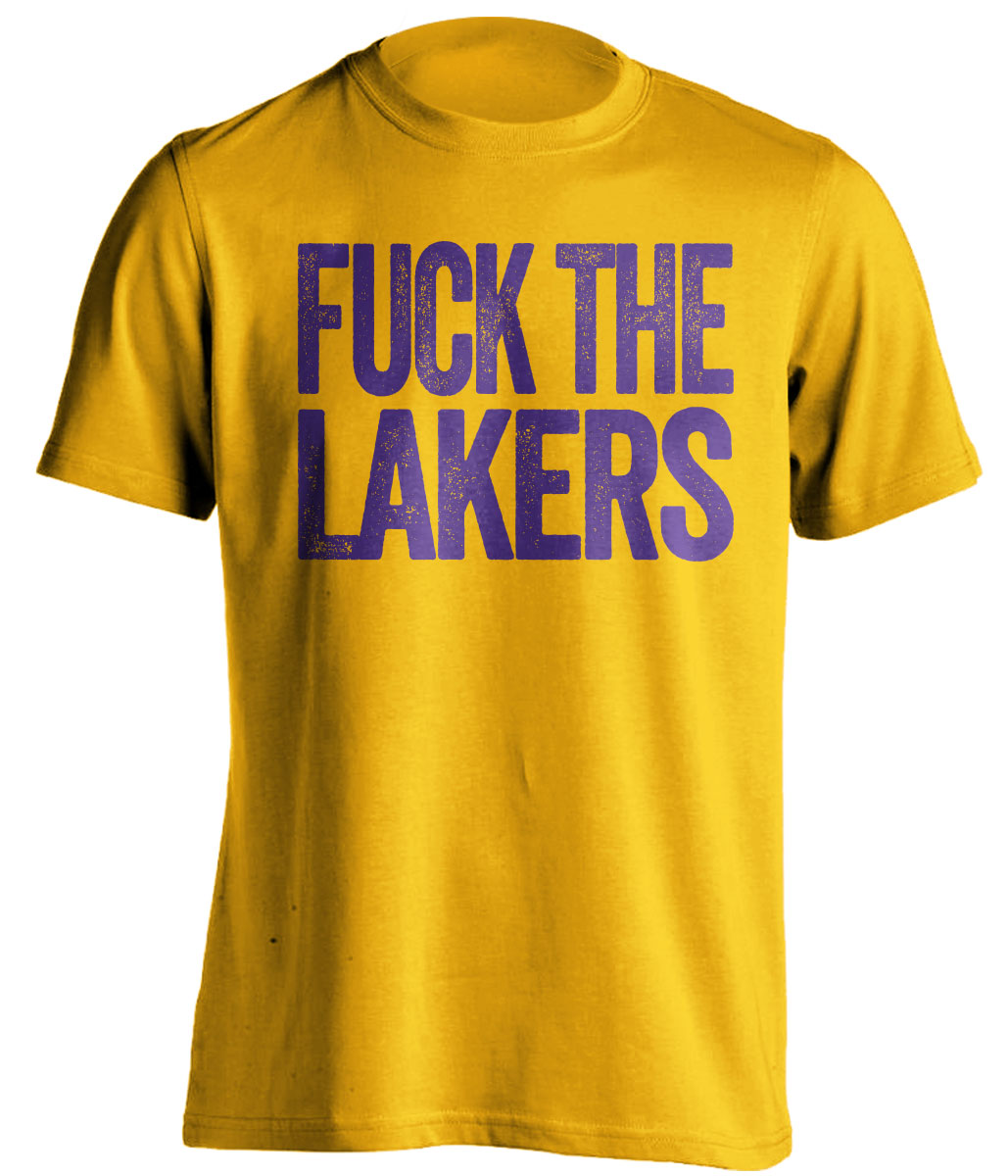 Fuck the Lakers Uncensored Gold Statement Tee for Utah Jazz Fans Shirt by Beef Shirts