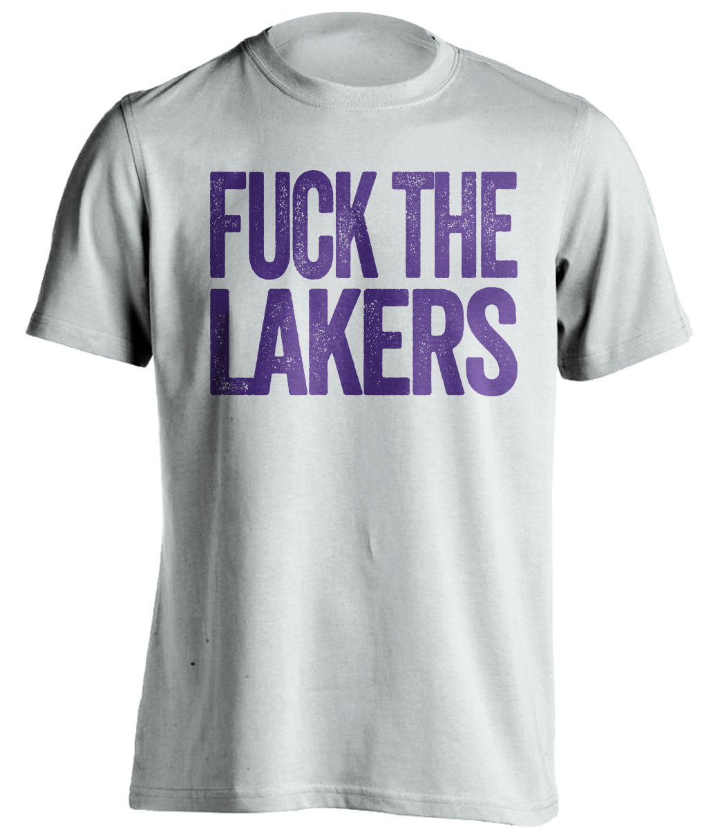 Fuck the Lakers Uncensored White Statement Tee for Utah Jazz Fans Shirt by Beef Shirts