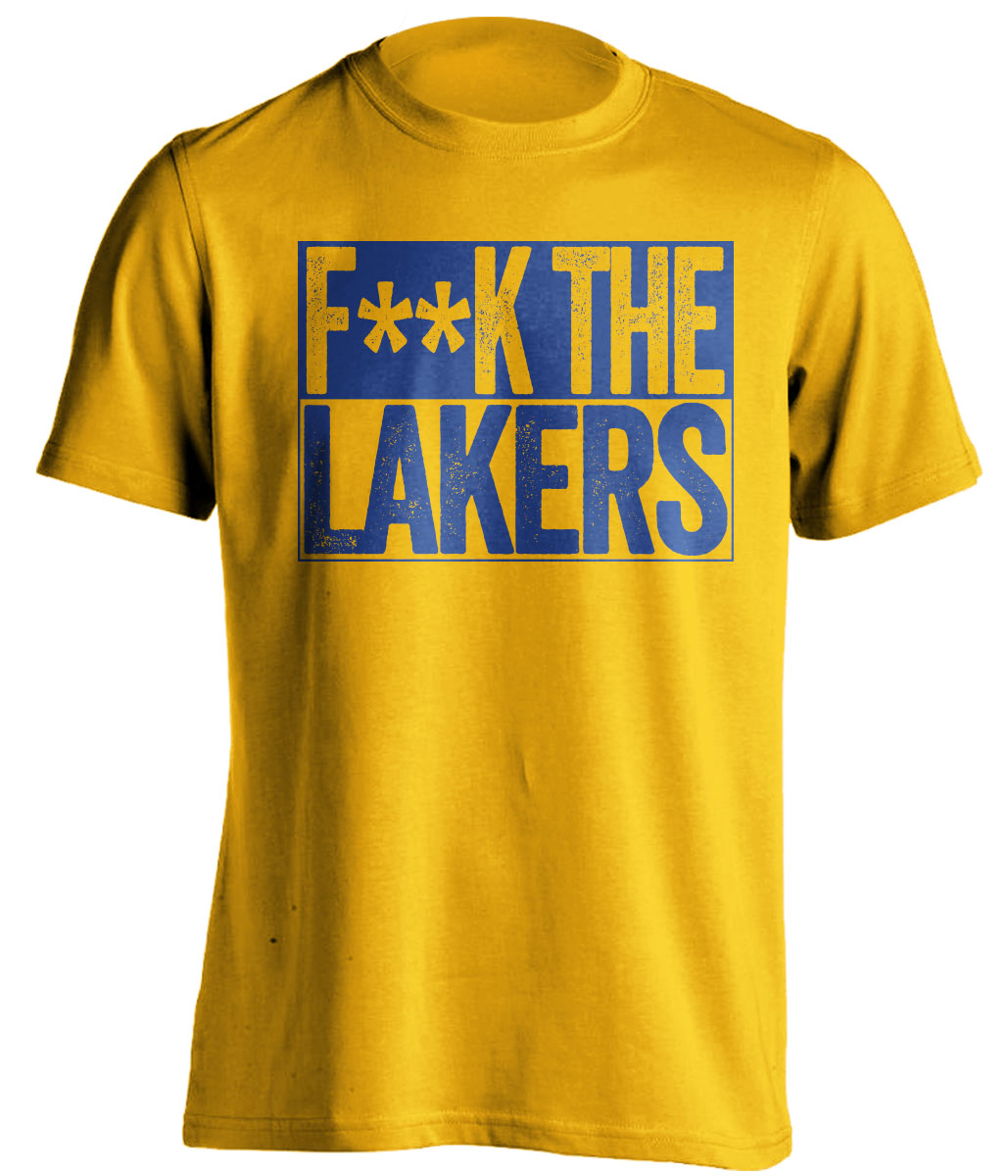 Fuck the Lakers Censored Gold Box Logo Shirt for Golden State Warriors Fans by Beef Shirts