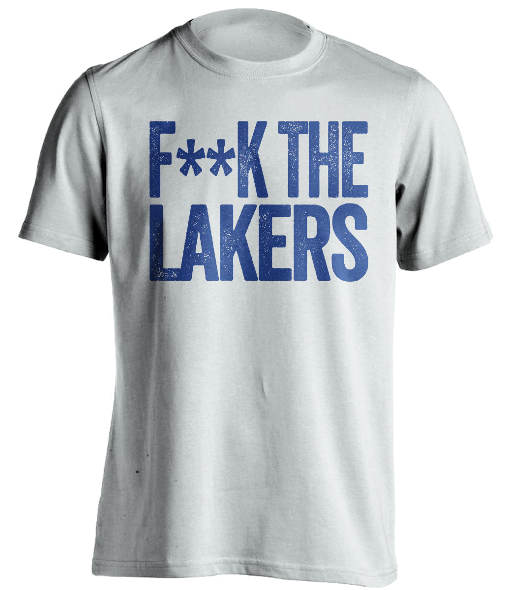 Fuck the Lakers Censored White Statement Tee for Golden State Warriors Fans by Beef Shirts