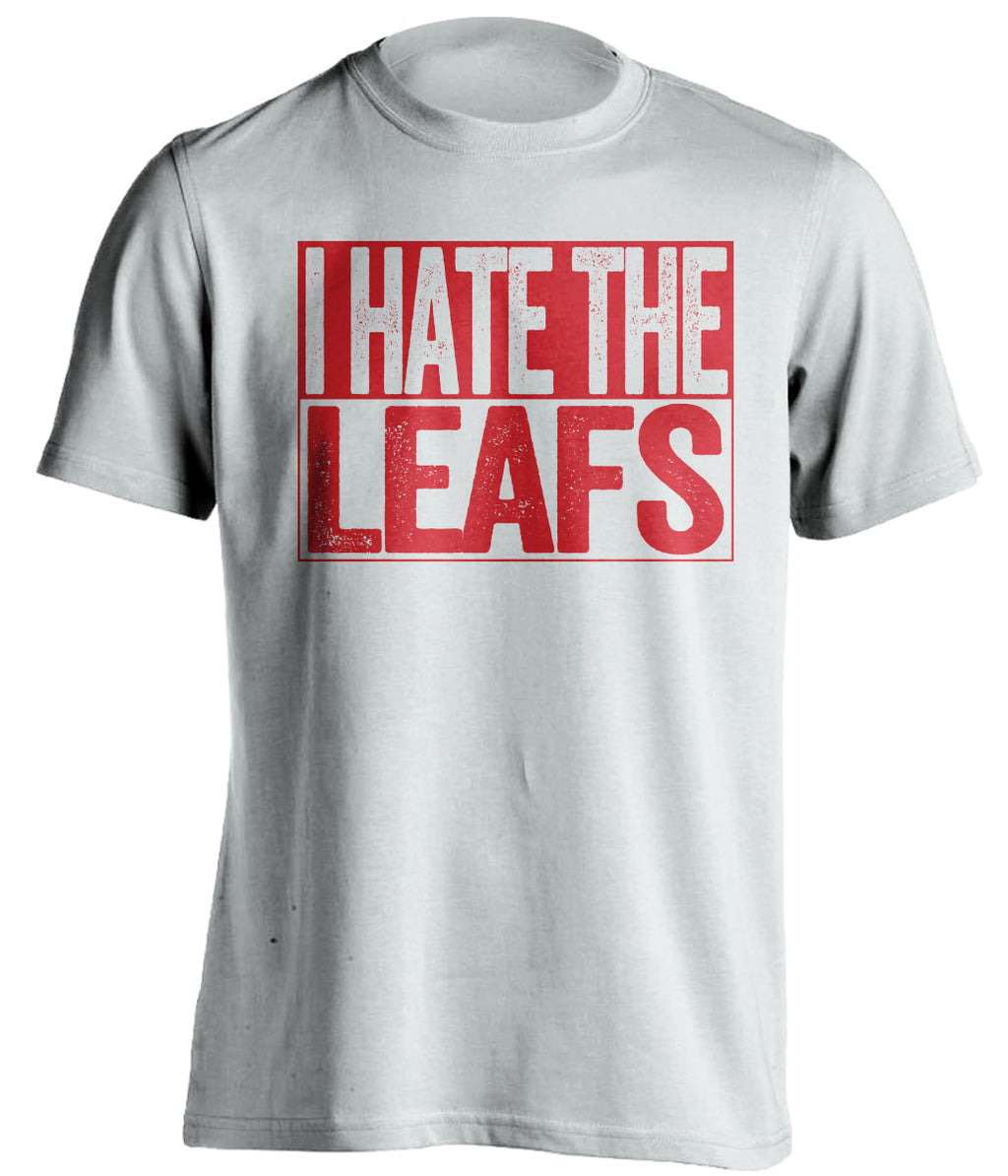 I Hate the Leafs white box logo shirt for Ottawa Senators fans gameday haters tee by Beef Shirts