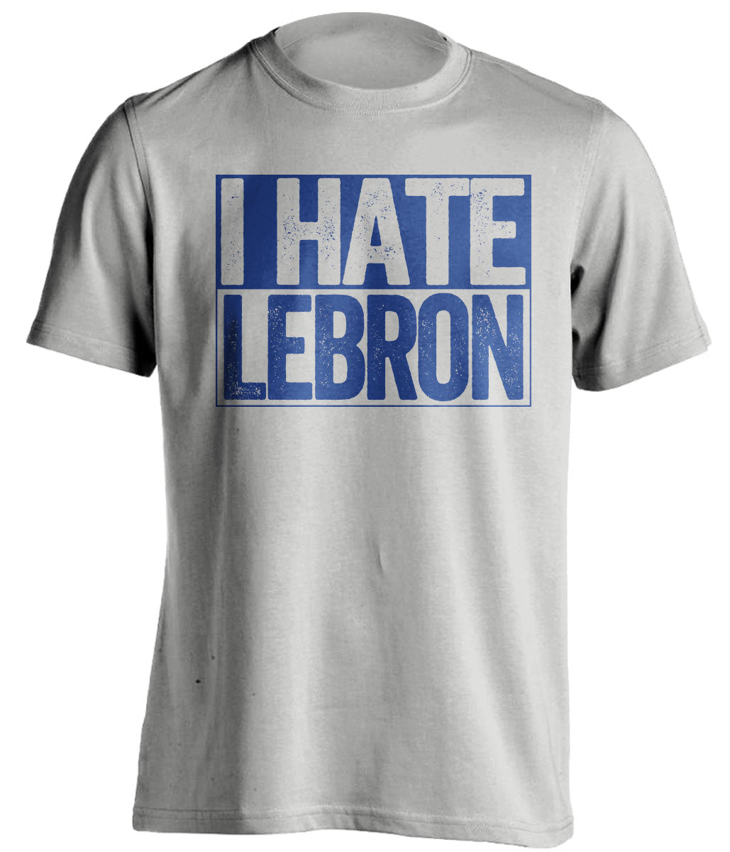 I Hate LeBron Grey Box Logo Tee for Golden State Warriors Fans Gameday Haters Shirt by Beef Shirts