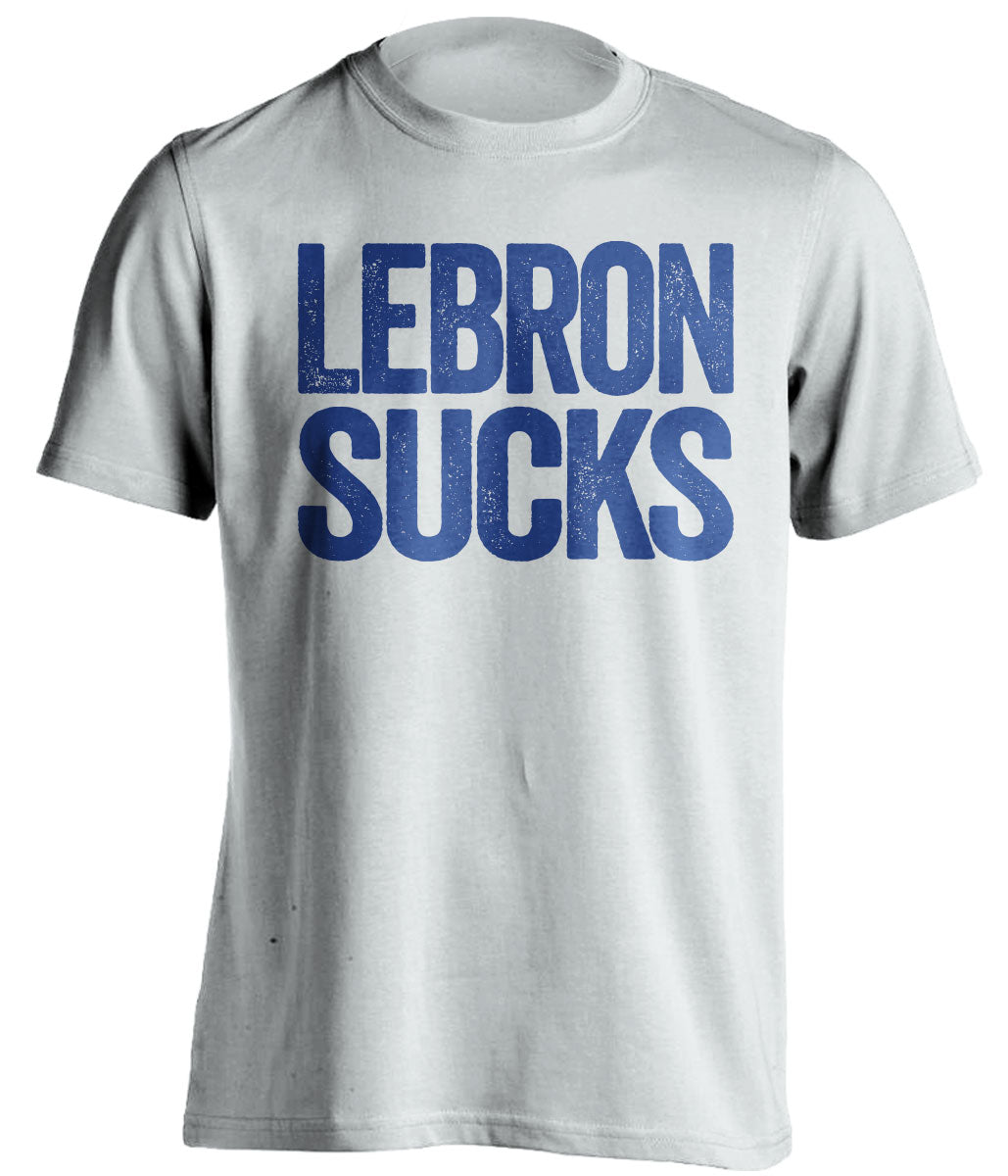 LeBron Sucks White Statement Tee for Golden State Warriors Fans Haters Shirt by Beef Shirts