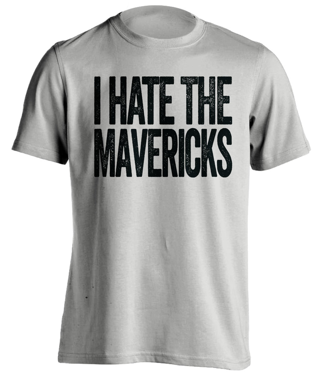 I Hate the Mavericks light grey statement shirt for San Antonio Spurs fans gameday haters tee by Beef Shirts