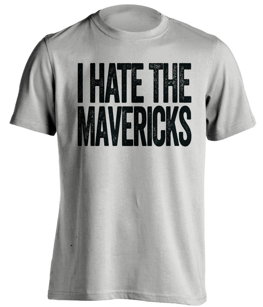 I Hate the Mavericks light grey statement shirt for San Antonio Spurs fans gameday haters tee by Beef Shirts