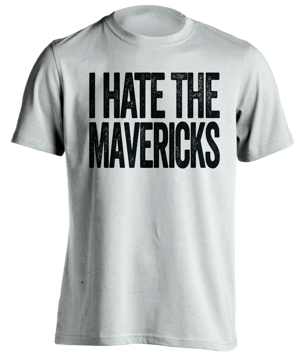 I Hate the Mavericks white statement shirt for San Antonio Spurs fans gameday haters tee by Beef Shirts