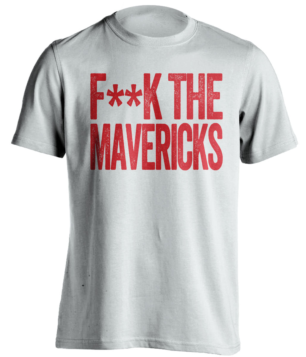 Fuck the Mavericks Censored White Statement Tee for Houston Rockets Fans by Beef Shirts