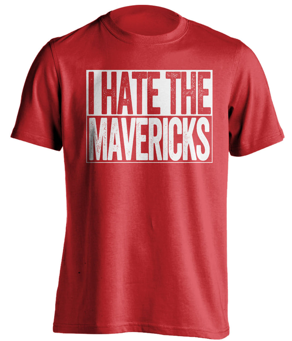 I Hate the Mavericks red box logo shirt for Houston Rockets fans gameday haters tee by Beef Shirts